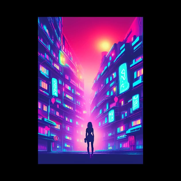 Japan Neon City Lights by jodotodesign