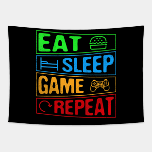 Gaming Eat Sleep Game Repeat Gift Multiplayer Video Games Tapestry