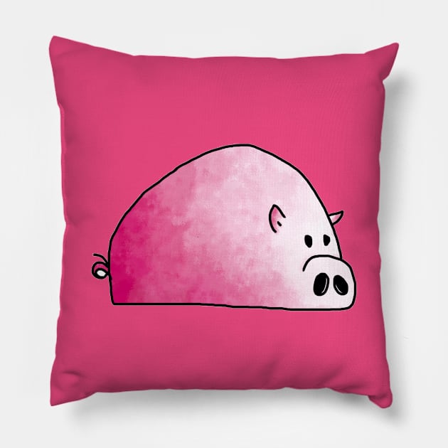 cute pink pig Pillow by MerryDee