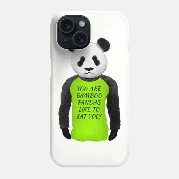 Funny Panda Warning Phone Case by mailboxdisco