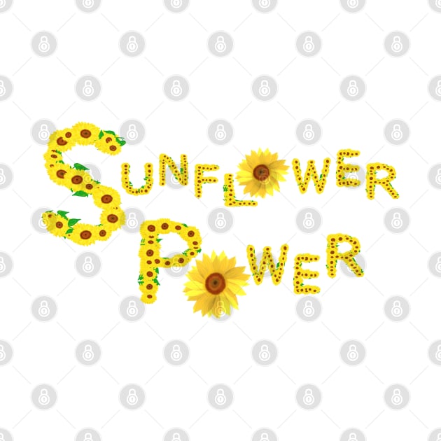 Sunflower Power (White Background) by Art By LM Designs 