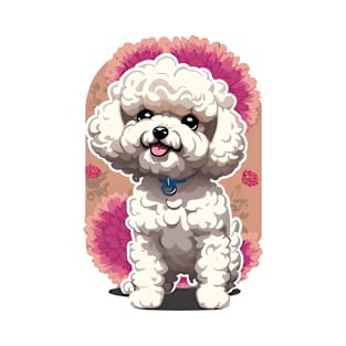 Hilarious Bichon Frise Breed Flowers Sticker T-Shirt