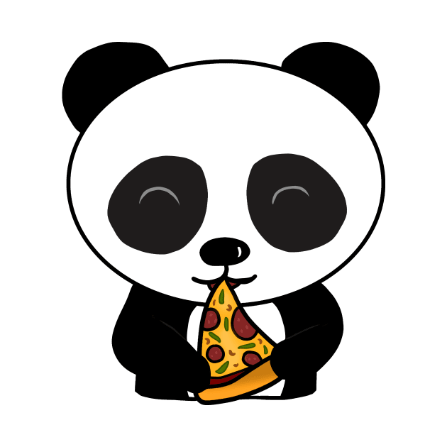 Cute Panda Bear Eating Pizza by dukito