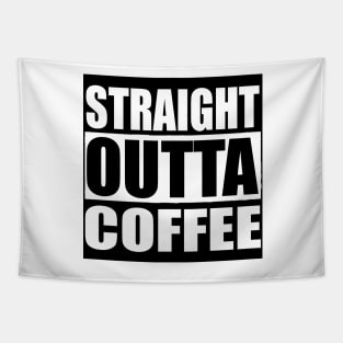 STRAIGHT OUTTA COFFEE  Quarantine Sticker Tapestry