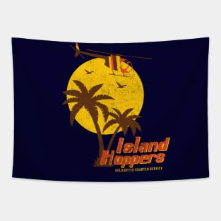 Island Hoppers - Helicopter Charter Service - vintage logo Tapestry