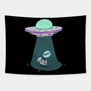 Cow UFO Abduction Tapestry