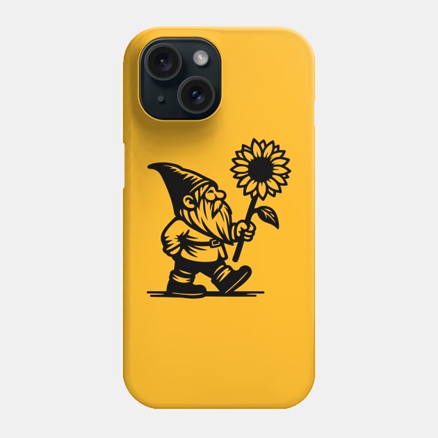 Gnome Holding Sunflower Phone Case by KayBee Gift Shop