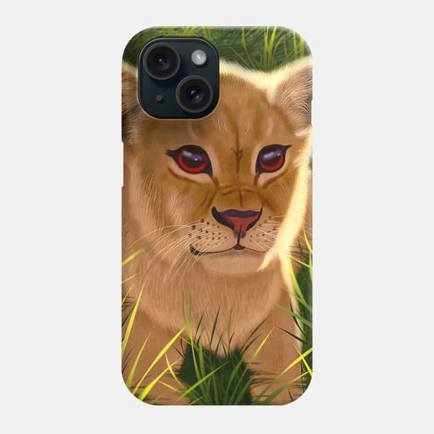 Lion Cub - White Phone Case by Thor Reyes