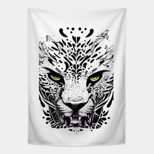 Cheetah Wild Animal Nature Illustration Art Tattoo Tapestry