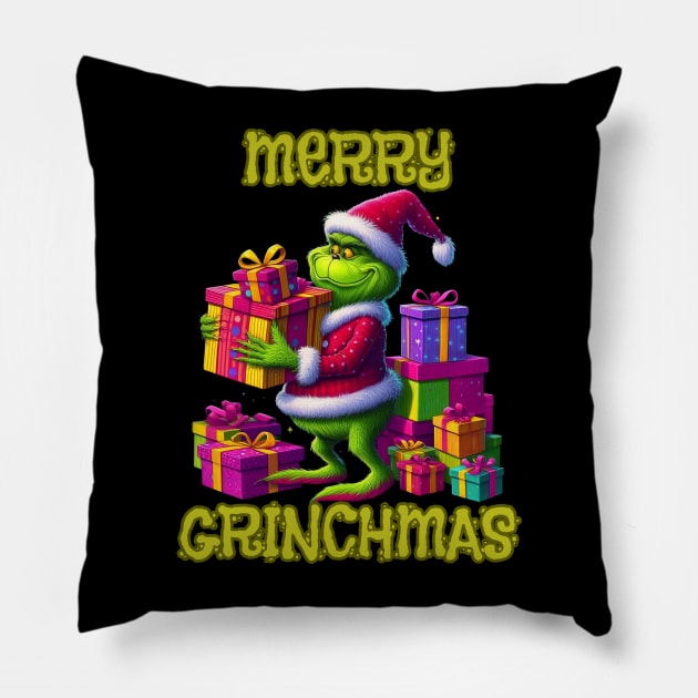 Christmas Grinch Pillow by BukovskyART