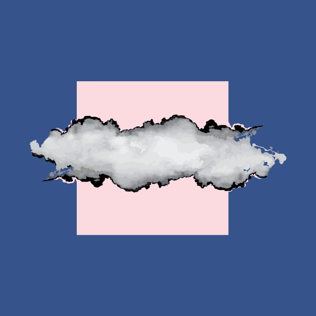 Blush Pink Gray and Black Graphic Cloud Effect - Clouds - T-Shirt