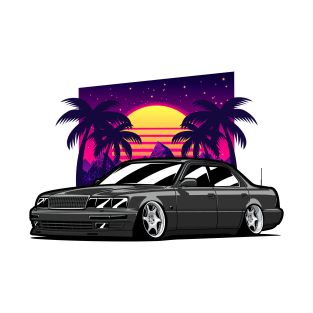 Black LS400 JDM Retro Sunset T-Shirt