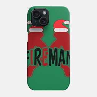 Fireman Christmas, Cross Axe, Christmas, Fire, Firefighter Axe Phone Case