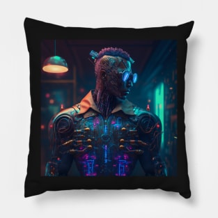 Sci-Fi Cyberpunk Cyborg Pillow