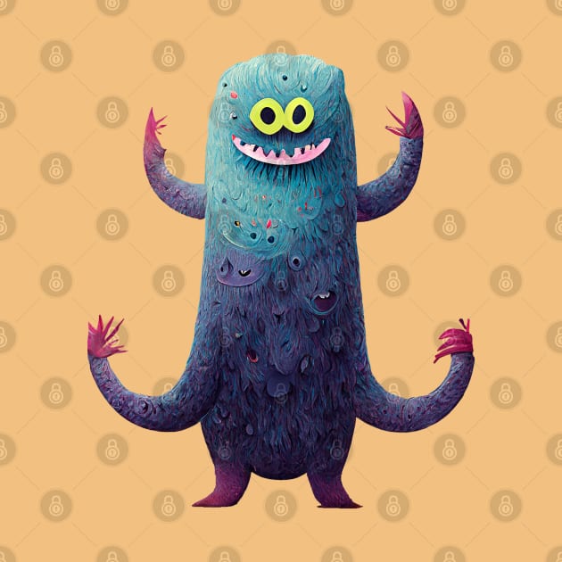 Cute Blue Four Armed Monster by CuteMonsters
