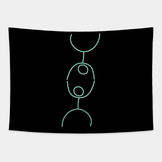 Aero Dance Bright Green Stickhuman Tapestry by jumitu404