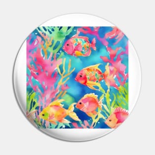 Tropical fish watercolor pattern Pin