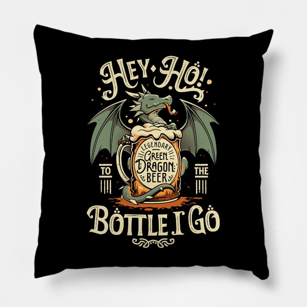 A Dragon's Pint - Cute Beer Drinker Pillow by Snouleaf