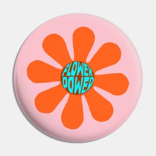 flower power - orange Pin