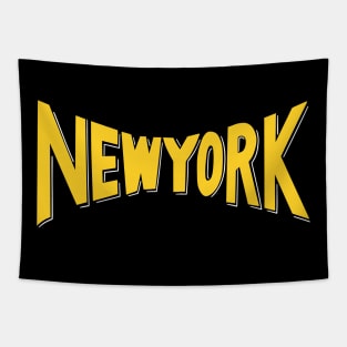 New York Vintage Style Yellow Tapestry