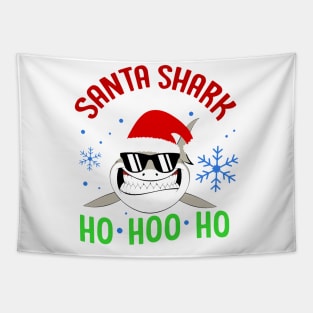 Santa Shark Ho Ho Ho Tapestry