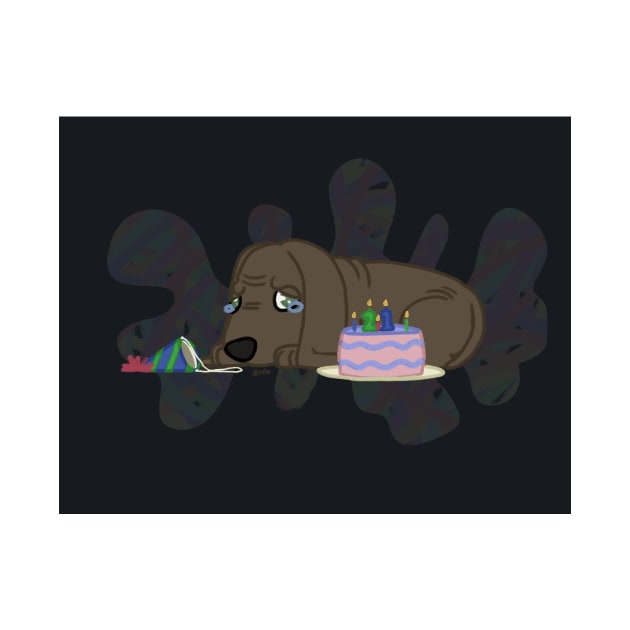 sad birthday 21st dog crying party trippy puppy by karmadogg