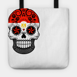 Egyptian Flag Sugar Skull with Roses Tote