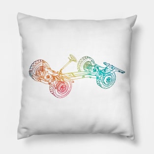 Rainbow line art chassis Pillow