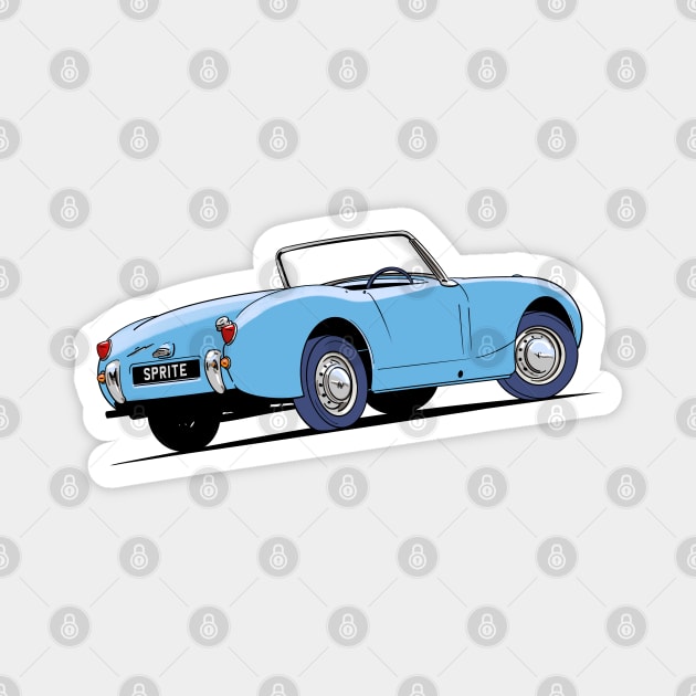 Austin Healey frog-eye Sprite in blue Magnet by Webazoot