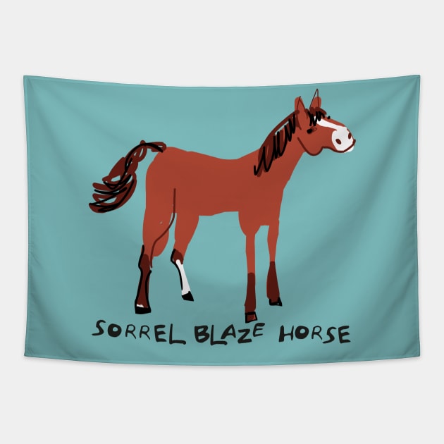 Sorrel white blaze horse Tapestry by belettelepink