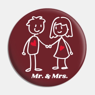 Mr. & Mrs. Cartoon Couple Pin