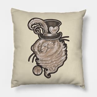 Ferret In A Top Hat - Black Outlined Version Pillow