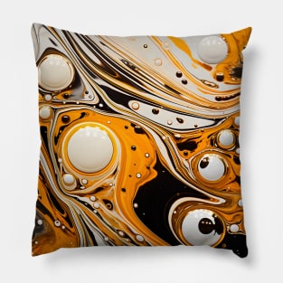 Golden Swirls Abstract Elegance Pillow