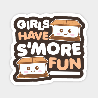 Girls Have Smore Fun Camping S'more Camper Glamping Magnet