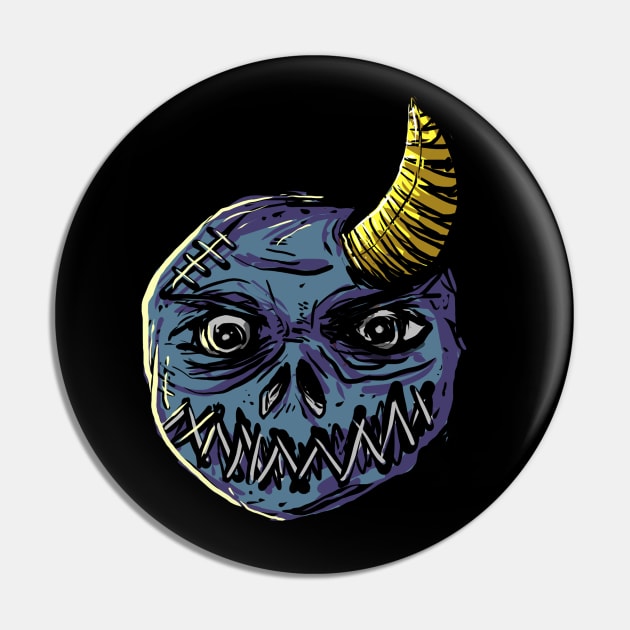 Demon Face Ball Pin by DeathAnarchy