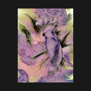 PURPLE LILAC LAVENDER TROPICAL ABSTRACT COCKATOO PARROT EXOTIC POSTER ART PRINT DECO T-Shirt