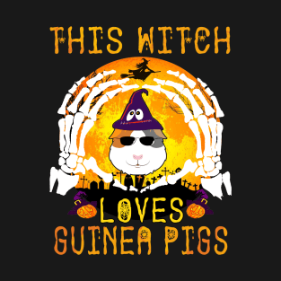 This Witch Loves Guinea Pigs Halloween (15) T-Shirt