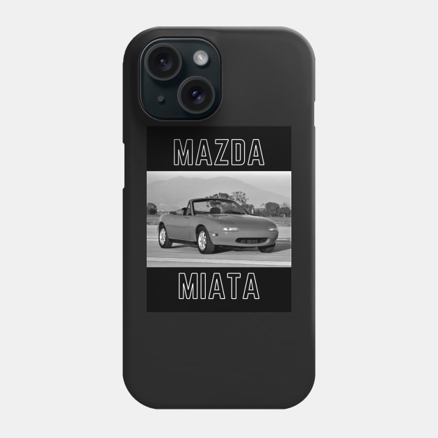 1990 Mazda Miata - Black And White Design Phone Case by Trevor1984