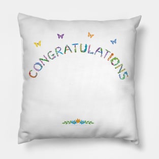 CONGRATULATIONS - tropical word art Pillow