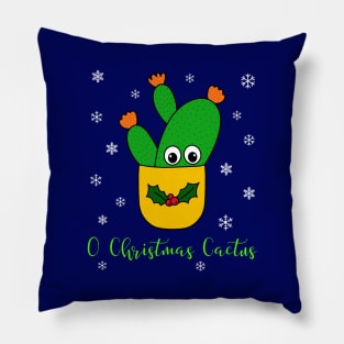 O Christmas Cactus - Opuntia Microdasys Cactus In Christmas Holly Pot Pillow