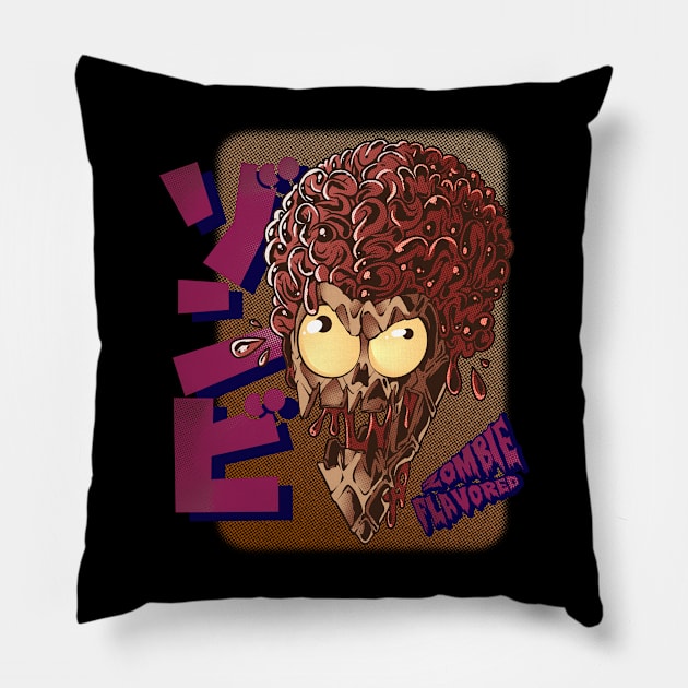 ice cream zombie Pillow by namanyastudios