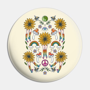 Hippie Flower People Pin