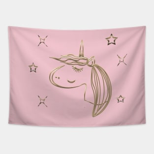 Gold Unicorn Party Tapestry