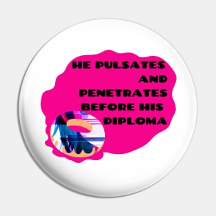 PULSATES Funny Bad Translation Glitch Art Pin