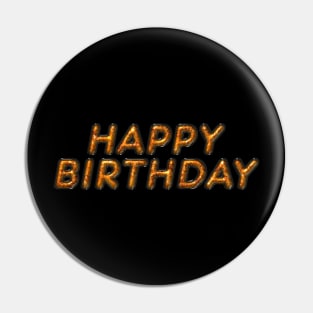 Happy Birthday - Gold Pin