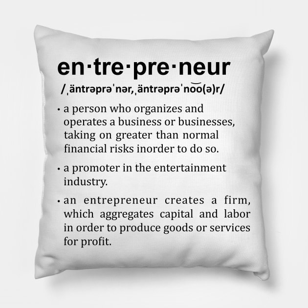 entrepreneur Pillow by Truntlessart