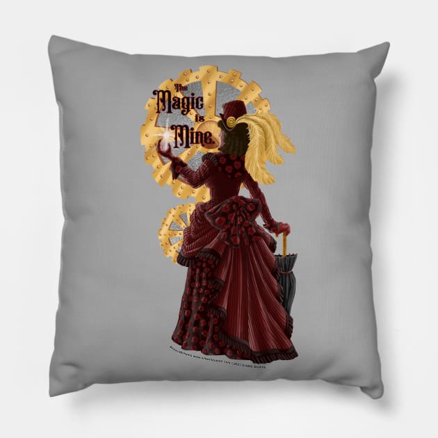 The Steampunk Sorceress Pillow by SillWill Studios