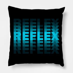 REFLEX - BLUE text with blur Pillow