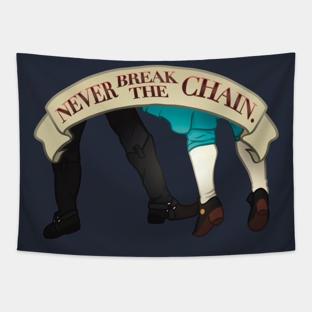 Blackbeard and Stede: Never Break the Chain Tapestry by Lamepixie