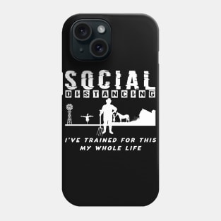 Funny Farmer Social Distancing Quarantine joke present Phone Case